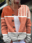 Women's Abstract Print Casual Long Sleeve Button Cardigan Sweater
