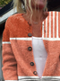 Women's Abstract Print Casual Long Sleeve Button Cardigan Sweater