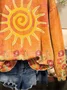 Floral Crew Neck Simple Sweatshirt