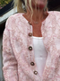 Women's Printed Casual Long Sleeve Button Cardigan Sweater