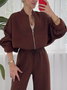 Casual Suit Autumn And Winter Cardigan Sports Women's Fashion Street Style Long-Sleeved Jacket And Trousers Two-Piece Suit