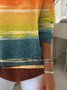 Ombre V Neck Casual Sweater