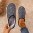 All Season Casual Fleece Color Block Loafers