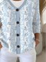 Casual V Neck Cotton Cardigan