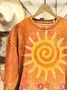 Floral Crew Neck Simple Sweatshirt