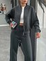 Casual Suit Autumn And Winter Cardigan Sports Women's Fashion Street Style Long-Sleeved Jacket And Trousers Two-Piece Suit