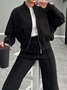 Casual Suit Autumn And Winter Cardigan Sports Women's Fashion Street Style Long-Sleeved Jacket And Trousers Two-Piece Suit