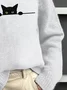 Cat Simple Turtleneck Regular Fit Sweater