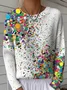Women's Geometric Gradient Pattern Pullover Sweater Regular Autumn and Winter Top