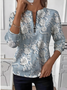 Women's Embroidered Floral Long Sleeve Center Front Zip Sweatshirt