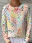 Women's Abstract Polka Dot Pattern Pullover Sweater Regular Autumn/Winter Top