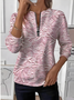 Women's Artistic Floral Design Everyday Long Sleeve Center Front Zip Sweatshirt
