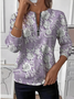 Women's Embroidered Floral Long Sleeve Center Front Zip Sweatshirt