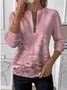 Women's Embroidered Floral Long Sleeve Center Front Zip Sweatshirt