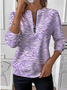 Women's Artistic Floral Design Everyday Long Sleeve Center Front Zip Sweatshirt