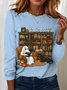 Women's Halloween Graphic Crew Neck Long Sleeve T-Shirt Top