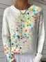 Women's Geometric Gradient Pattern Pullover Sweater Regular Autumn and Winter Top