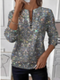 Women's Party Sequin Pattern Long Sleeve Center Front Zip Sweatshirt