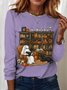 Women's Halloween Graphic Crew Neck Long Sleeve T-Shirt Top