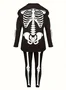 Women's Halloween Pattern Casual Long Sleeve Pants Set