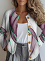 Women's Line Art Pattern Casual Long Sleeve Cardigan Regular Autumn and Winter Top