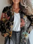 Vintage Floral Printing Regular Fit Cardigan