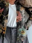Vintage Floral Printing Regular Fit Cardigan