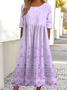 Casual Gradient Pattern Dress With No