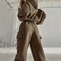 Women's Solid Color Sports Casual Sweatshirt Suit Fashionable Loose Long Sleeve Style