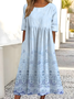 Casual Gradient Pattern Dress With No