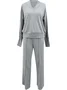 Women's Split Joint Plain Daily Going Out Two-Piece Set White Casual Spring/Fall Top With Pants Matching Set