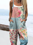 Others Casual Multicolor Block Bib Pants