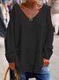 Casual Plain V Neck Sweater