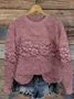 Floral Crew Neck Casual Sweater