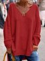 Casual Plain V Neck Sweater