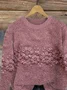 Floral Crew Neck Casual Sweater