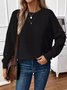 Casual Plain Crew Neck Sweater