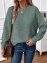 Casual Plain Crew Neck Sweater