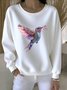 Crew Neck Cotton Animal Casual Sweatshirt