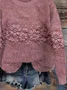Floral Crew Neck Casual Sweater