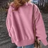 Cotton Casual Plain Crew Neck Sweatshirt
