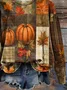 Women's Halloween Maple Leaf Autumn Print Round Neck Long Sleeve Sweatshirt