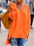 Casual Plain V Neck Sweater