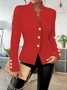 Regular Fit Urban Elegant And Fashionable Casual Double-button Solid Color Long-sleeved Others Blazer