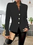 Regular Fit Urban Elegant And Fashionable Casual Double-button Solid Color Long-sleeved Others Blazer