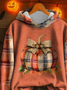 Women's Halloween Autumn Print Hooded Long Sleeve Sweatshirt