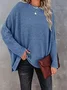 Casual Plain Cold Shoulder Blouse