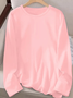 Women's Long Sleeve T-shirt Spring/Fall Pink Plain Printing Jersey Crew Neck Daily Going Out Casual Top