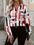 Women's Long Sleeve Shirt Spring/Fall As Picture Abstract Buckle Shirt Collar Regular Sleeve Daily Going Out Casual Top