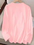 Women's Long Sleeve T-shirt Spring/Fall Pink Plain Printing Jersey Crew Neck Daily Going Out Casual Top